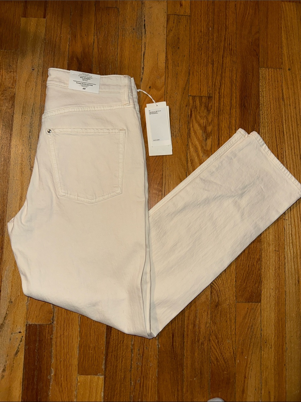 H&M Cream/White Slim Jeans
